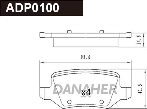 Danaher ADP0100 - Kit pastiglie freno, Freno a disco autozon.pro