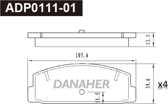 Danaher ADP0111-01 - Kit pastiglie freno, Freno a disco autozon.pro