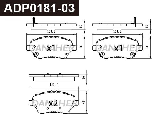 Danaher ADP0181-03 - Kit pastiglie freno, Freno a disco autozon.pro