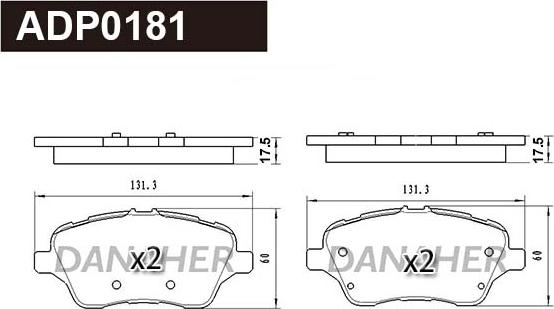 Danaher ADP0181 - Kit pastiglie freno, Freno a disco autozon.pro