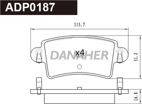 Danaher ADP0187 - Kit pastiglie freno, Freno a disco autozon.pro