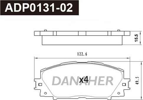 Danaher ADP0131-02 - Kit pastiglie freno, Freno a disco autozon.pro