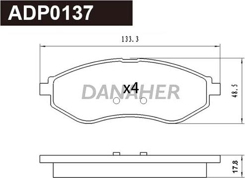 Danaher ADP0137 - Kit pastiglie freno, Freno a disco autozon.pro