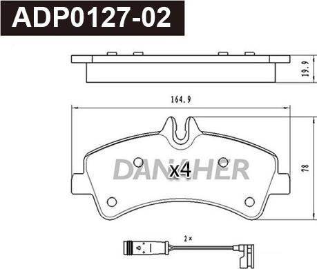 Danaher ADP0127-02 - Kit pastiglie freno, Freno a disco autozon.pro