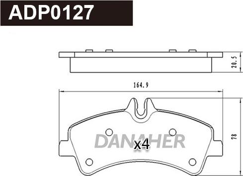 Danaher ADP0127 - Kit pastiglie freno, Freno a disco autozon.pro