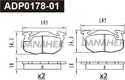 Danaher ADP0178-01 - Kit pastiglie freno, Freno a disco autozon.pro