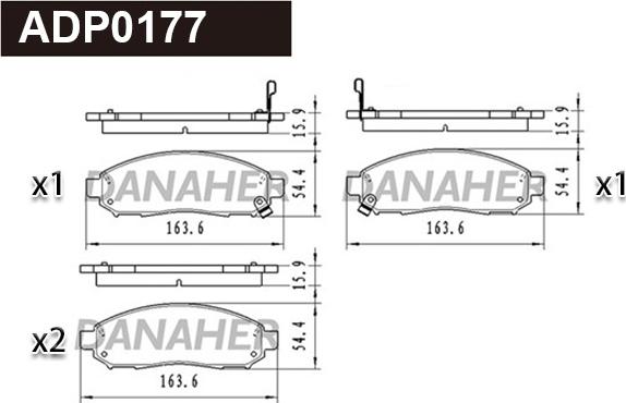 Danaher ADP0177 - Kit pastiglie freno, Freno a disco autozon.pro