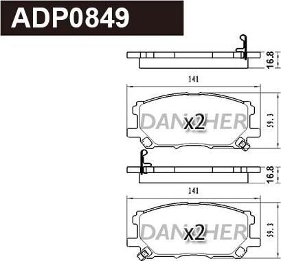 Danaher ADP0849 - Kit pastiglie freno, Freno a disco autozon.pro