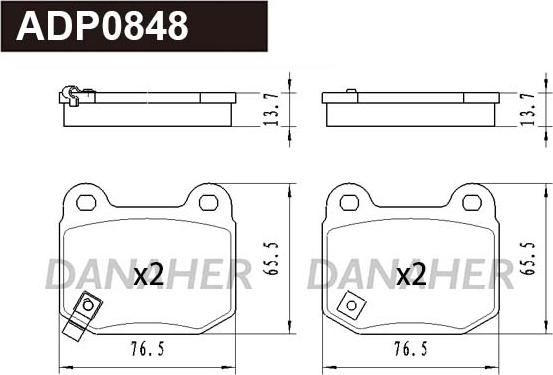 Danaher ADP0848 - Kit pastiglie freno, Freno a disco autozon.pro