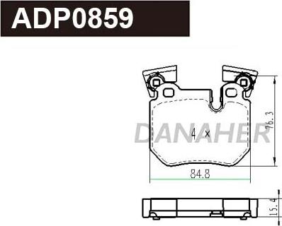 Danaher ADP0859 - Kit pastiglie freno, Freno a disco autozon.pro