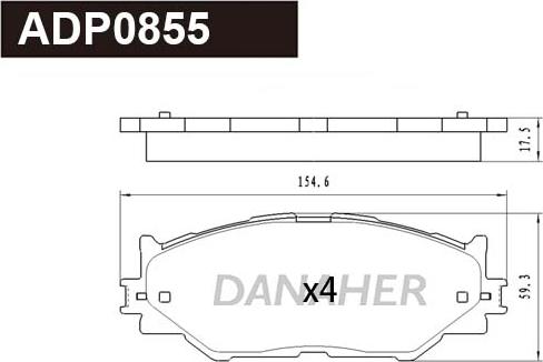 Danaher ADP0855 - Kit pastiglie freno, Freno a disco autozon.pro