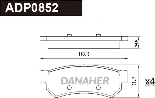 Danaher ADP0852 - Kit pastiglie freno, Freno a disco autozon.pro