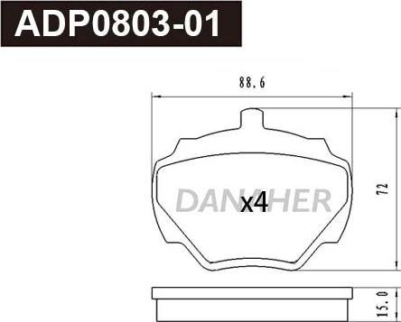 Danaher ADP0803-01 - Kit pastiglie freno, Freno a disco autozon.pro