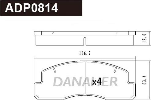 Danaher ADP0814 - Kit pastiglie freno, Freno a disco autozon.pro