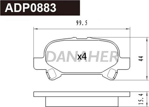 Danaher ADP0883 - Kit pastiglie freno, Freno a disco autozon.pro