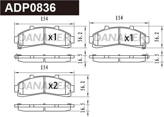 Danaher ADP0836 - Kit pastiglie freno, Freno a disco autozon.pro