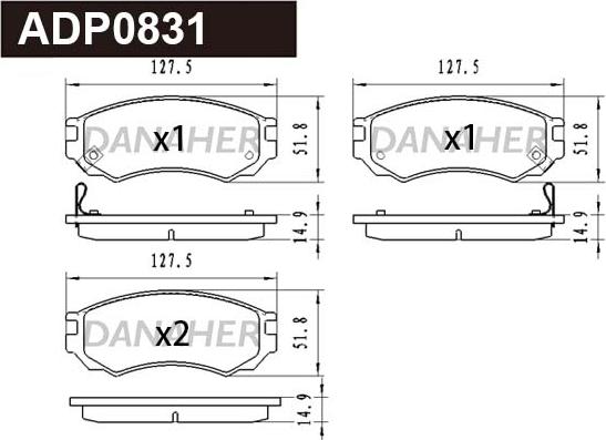 Danaher ADP0831 - Kit pastiglie freno, Freno a disco autozon.pro