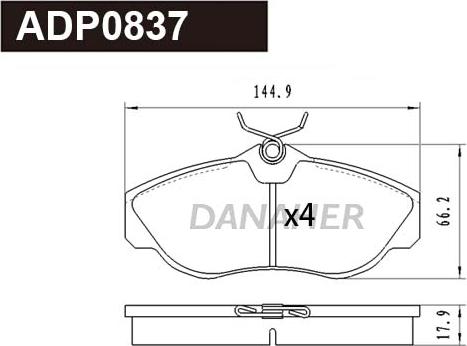 Danaher ADP0837 - Kit pastiglie freno, Freno a disco autozon.pro