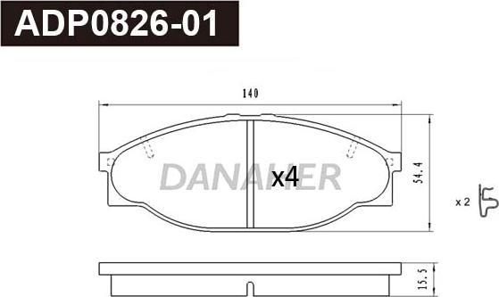 Danaher ADP0826-01 - Kit pastiglie freno, Freno a disco autozon.pro