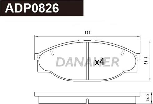 Danaher ADP0826 - Kit pastiglie freno, Freno a disco autozon.pro