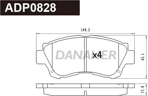 Danaher ADP0828 - Kit pastiglie freno, Freno a disco autozon.pro