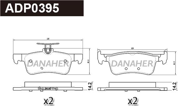 Danaher ADP0395 - Kit pastiglie freno, Freno a disco autozon.pro