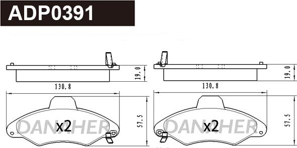 Danaher ADP0391 - Kit pastiglie freno, Freno a disco autozon.pro