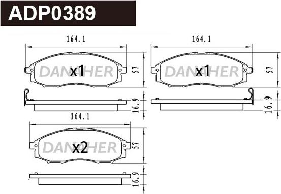 Danaher ADP0389 - Kit pastiglie freno, Freno a disco autozon.pro