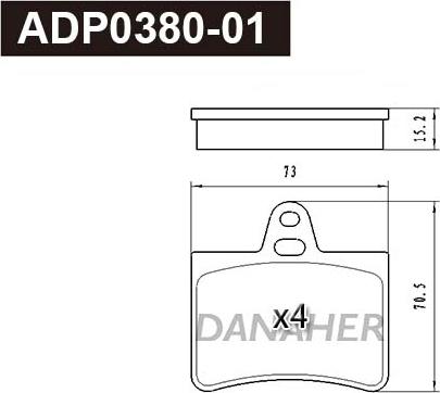 Danaher ADP0380-01 - Kit pastiglie freno, Freno a disco autozon.pro