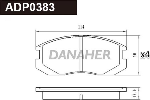 Danaher ADP0383 - Kit pastiglie freno, Freno a disco autozon.pro