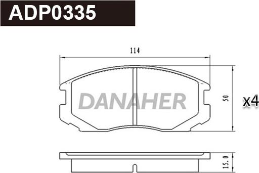 Danaher ADP0335 - Kit pastiglie freno, Freno a disco autozon.pro