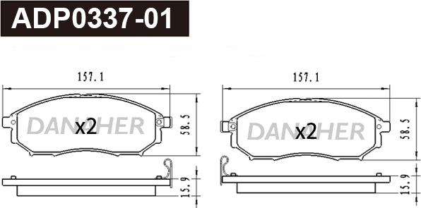 Danaher ADP0337-01 - Kit pastiglie freno, Freno a disco autozon.pro