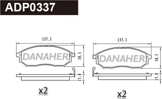 Danaher ADP0337 - Kit pastiglie freno, Freno a disco autozon.pro