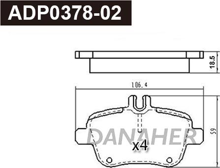 Danaher ADP0378-02 - Kit pastiglie freno, Freno a disco autozon.pro