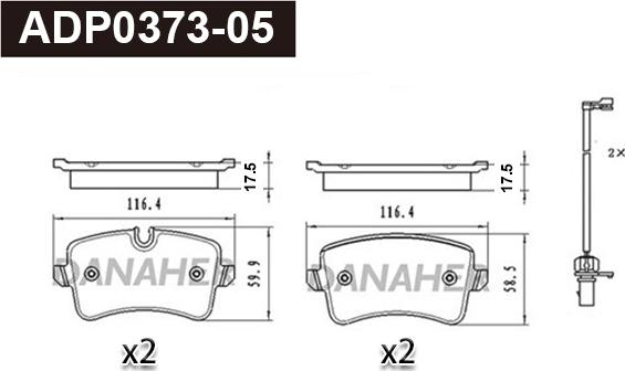 Danaher ADP0373-05 - Kit pastiglie freno, Freno a disco autozon.pro