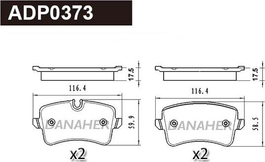 Danaher ADP0373 - Kit pastiglie freno, Freno a disco autozon.pro