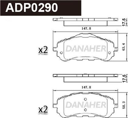 Danaher ADP0290 - Kit pastiglie freno, Freno a disco autozon.pro