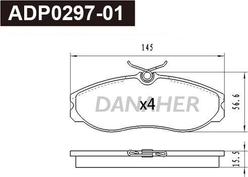 Danaher ADP0297-01 - Kit pastiglie freno, Freno a disco autozon.pro