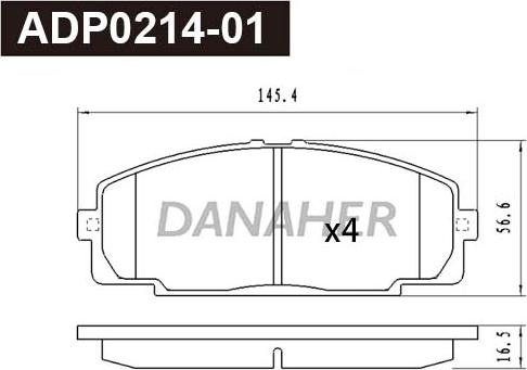 Danaher ADP0214-01 - Kit pastiglie freno, Freno a disco autozon.pro