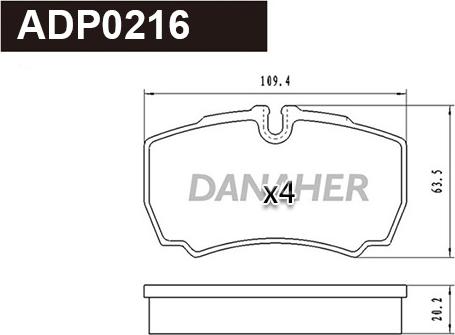 Danaher ADP0216 - Kit pastiglie freno, Freno a disco autozon.pro