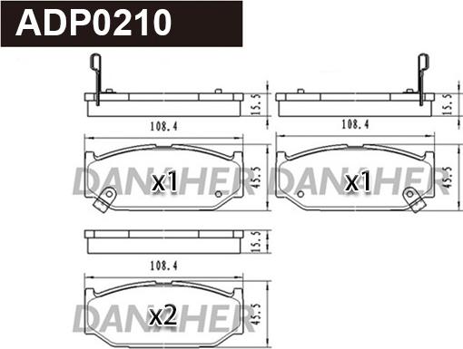 Danaher ADP0210 - Kit pastiglie freno, Freno a disco autozon.pro