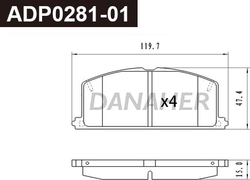 Danaher ADP0281-01 - Kit pastiglie freno, Freno a disco autozon.pro