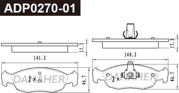 Danaher ADP0270-01 - Kit pastiglie freno, Freno a disco autozon.pro