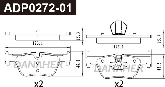 Danaher ADP0272-01 - Kit pastiglie freno, Freno a disco autozon.pro