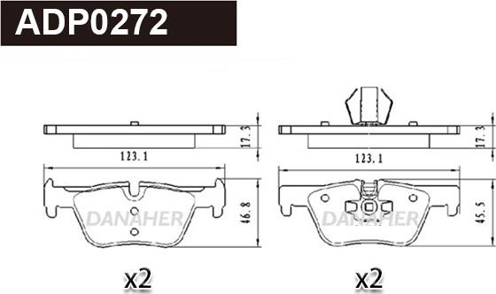 Danaher ADP0272 - Kit pastiglie freno, Freno a disco autozon.pro