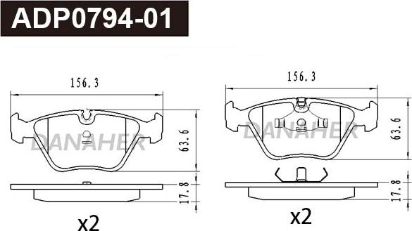 Danaher ADP0794-01 - Kit pastiglie freno, Freno a disco autozon.pro