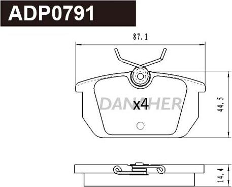 Danaher ADP0791 - Kit pastiglie freno, Freno a disco autozon.pro