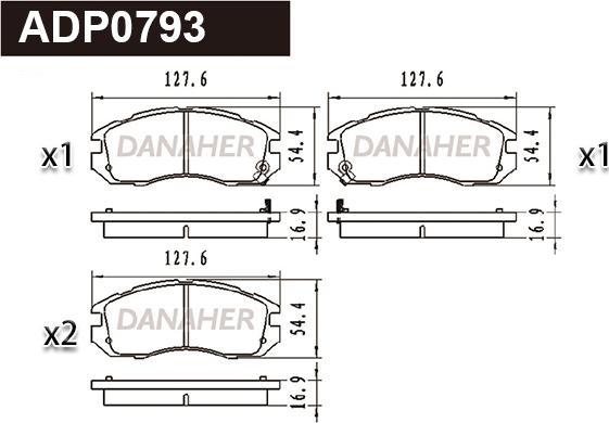 Danaher ADP0793 - Kit pastiglie freno, Freno a disco autozon.pro