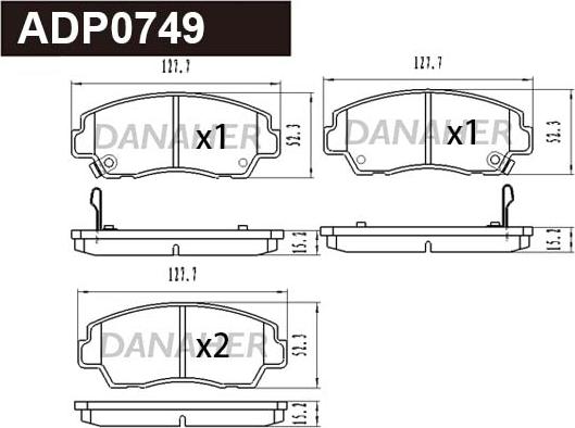 Danaher ADP0749 - Kit pastiglie freno, Freno a disco autozon.pro