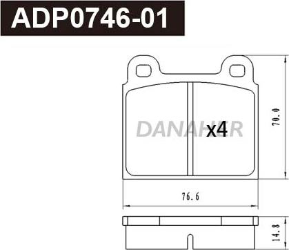 Danaher ADP0746-01 - Kit pastiglie freno, Freno a disco autozon.pro